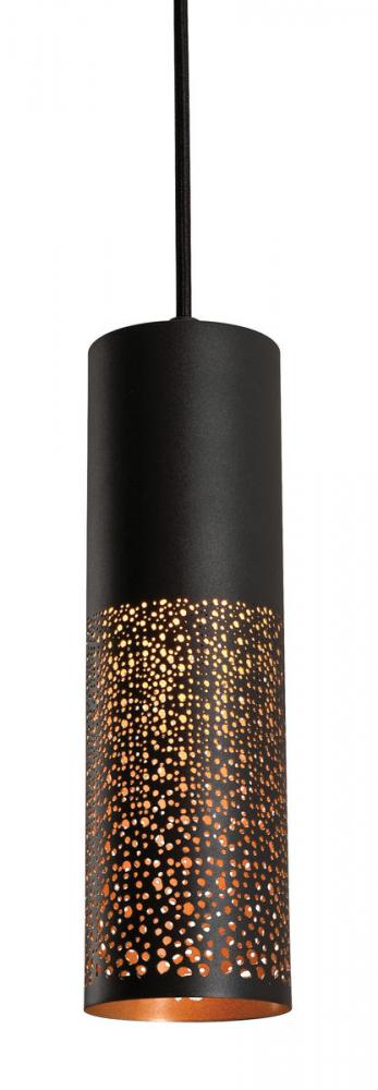 Ash LED Perforated Pendant - Black