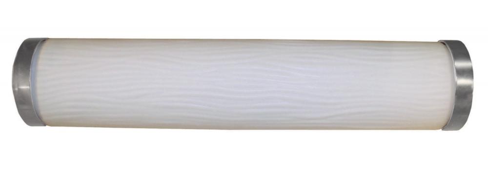 Fusion 50'' LED Vanity - Satin Nickel Finish White Textured Glass