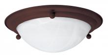 AFX Lighting, Inc. HF7313RBSCT - Three Light Oil Rubbed Bronze White Swirl Glass Bowl Flush Mount