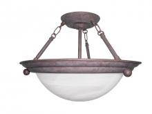 AFX Lighting, Inc. HS6213RBSCT - Two Light Oil Rubbed Bronze White Swirl Glass Bowl Semi-Flush Mount