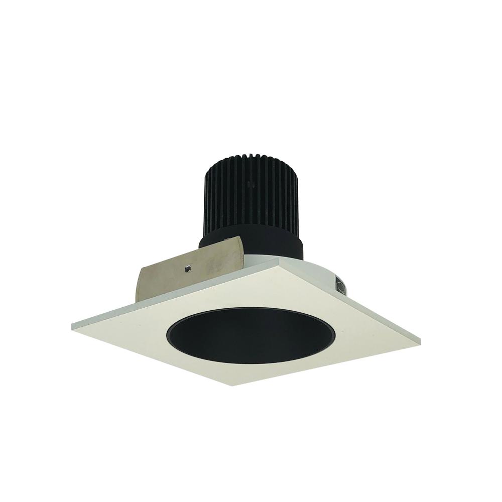 4" Iolite LED Square Reflector with Round Aperture, 1000lm / 14W, 3000K, Black Reflector / White