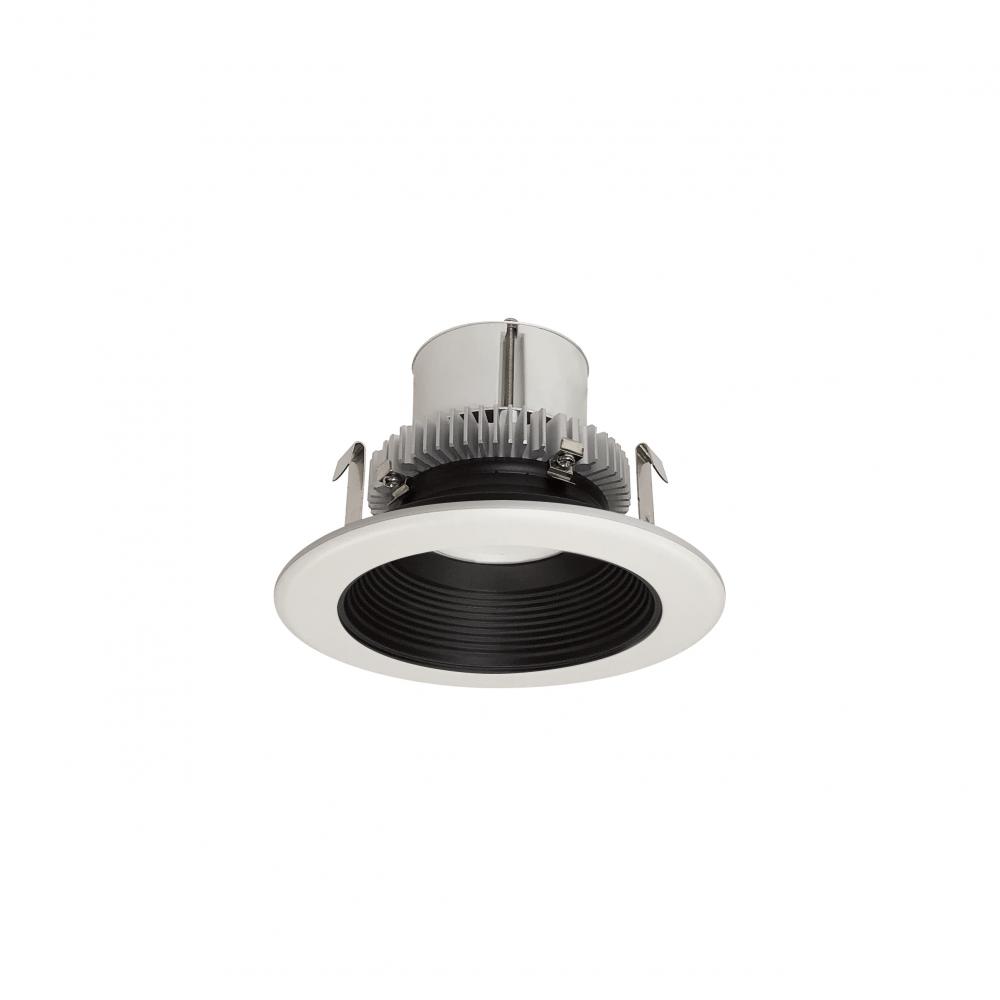 4" Cobalt Click Round Retrofit Baffle, 750lm / 10W, 3500K, Black Baffle / White Flange