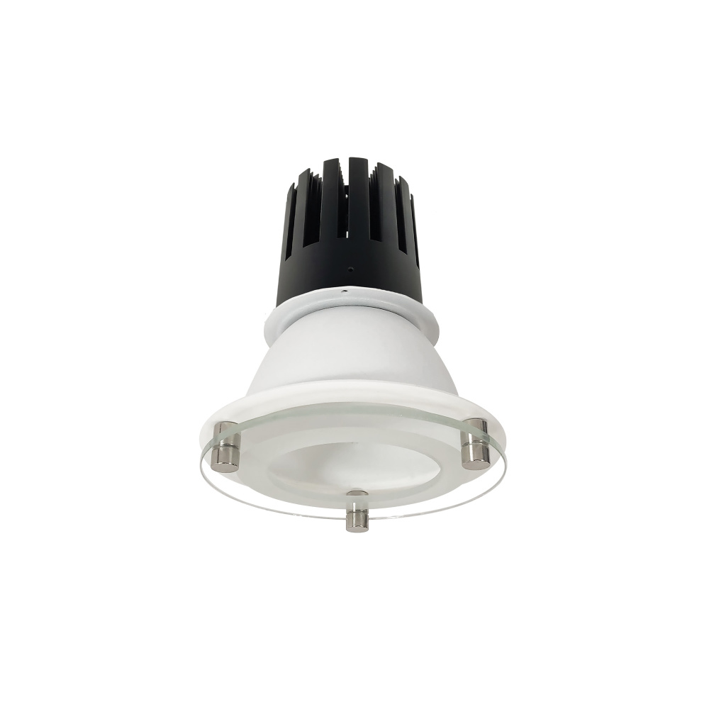 4" Sapphire III Round Deco Glass Reflector, 1500lm, 3000K, Spot Optic, Black Reflector/Black