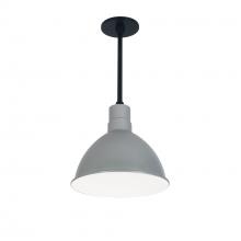 Nora NRLM-10ST3035GMWLE4/48 - 10" RLM 48" Stem Mounted LED Shade, 3000lm, 3500K, Gun Metal/White, 120V 0-10V/Triac/ELV &
