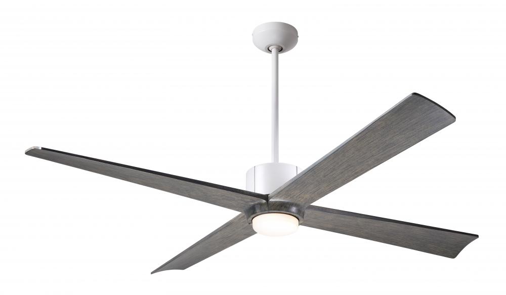 Nouveau DC Fan; Matte White Finish w/ Graphite; 56" Graywash Blades; 17W LED