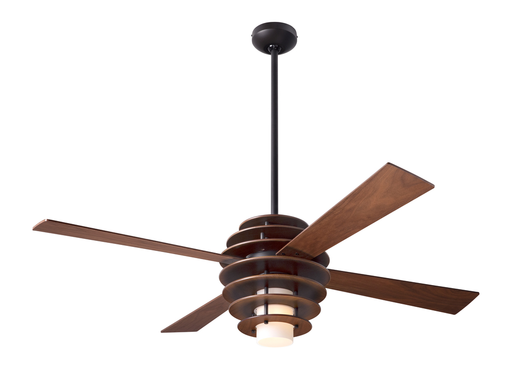 Stella Fan; Mahogany/Dark Bronze Finish; 52" Black Blades; 17W LED; Wall Control with Remote Han