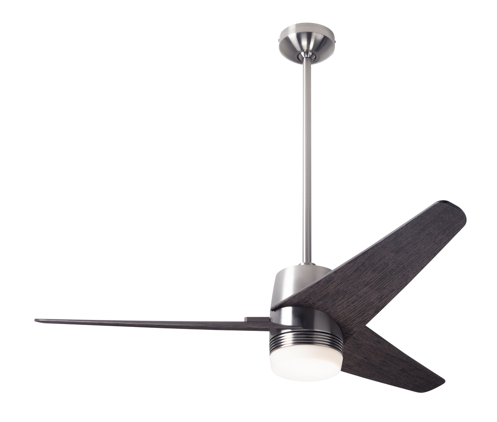 Velo DC Fan; Bright Nickel Finish; 48" Ebony Blades; 17W LED; Wall/Remote Combo Control