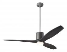 Modern Fan Co. LLX-GTGY-54-EB-271-RC - LeatherLuxe DC Fan; Graphite Finish with Gray Leather; 54" Ebony Blades; 17W LED; Remote Control