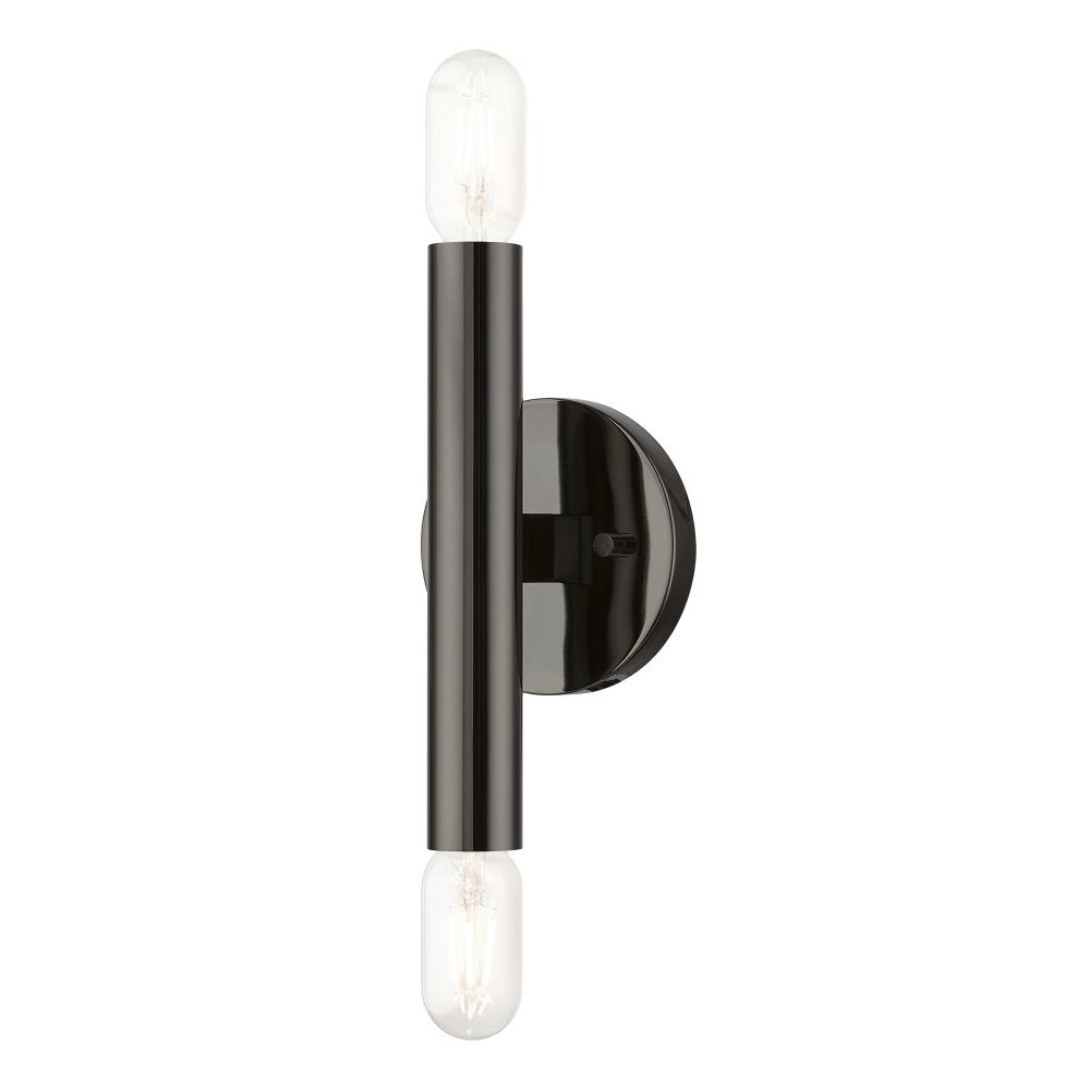 2 Light Black Chrome ADA Sconce