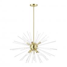 Livex Lighting 41255-12 - 9 Light Satin Brass Large Pendant Chandelier