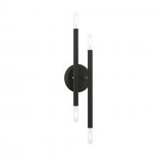 Livex Lighting 46771-04 - 4 Light Black with Brushed Nickel Accents ADA Sconce