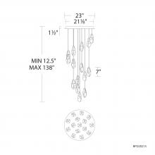 Schonbek Beyond BPD20215O-PN - Martini 15 Light 120-277V Multi-Light Pendant (Round Canopy) in Polished Nickel with Optic Haze Qu