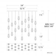 Schonbek Beyond BPD21223L-BK - Hibiscus 23 Light 120-277V Multi-Light Pendant (Linear Canopy) in Black with Clear Optic Crystal