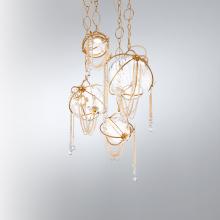 Schonbek Forever SJ7904-22R - Revere 4 Light LED 3000K/3500K/4000K 120V-277V Pendant in Heirloom Gold with Clear Radiance Crysta