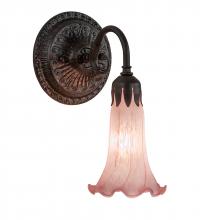 Meyda Blue 227736 - 5.5" Wide Pink Tiffany Pond Lily Wall Sconce