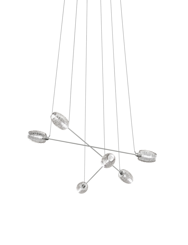 Damasco Suspension 6p Crystal Satin Nickel G9 UL