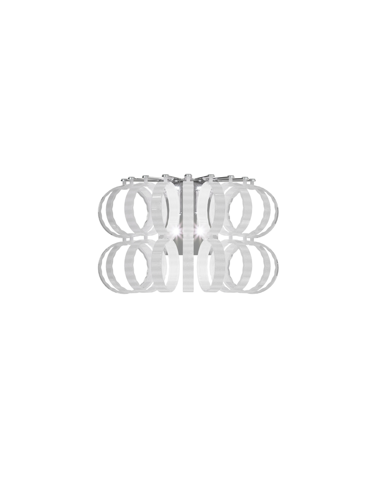 Ecos Wall Lamp 35 White Striped Glossy Chrome G9 UL