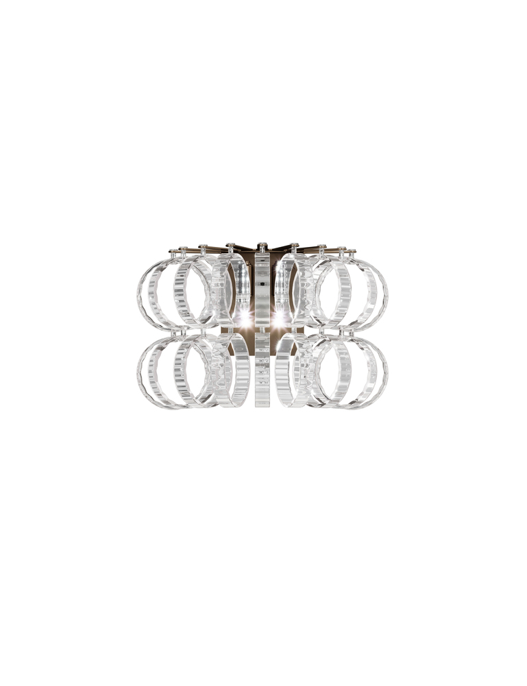 Ecos Wall Lamp 35 Crystal Striped Glass Matt Bronze 2 G9 UL