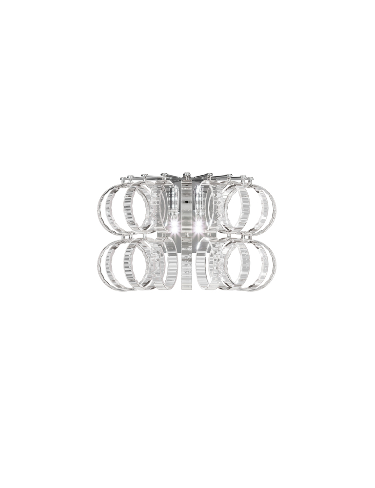 Ecos Wall Lamp 35 Crystal Striped Glass Glossy Chrome G9 UL