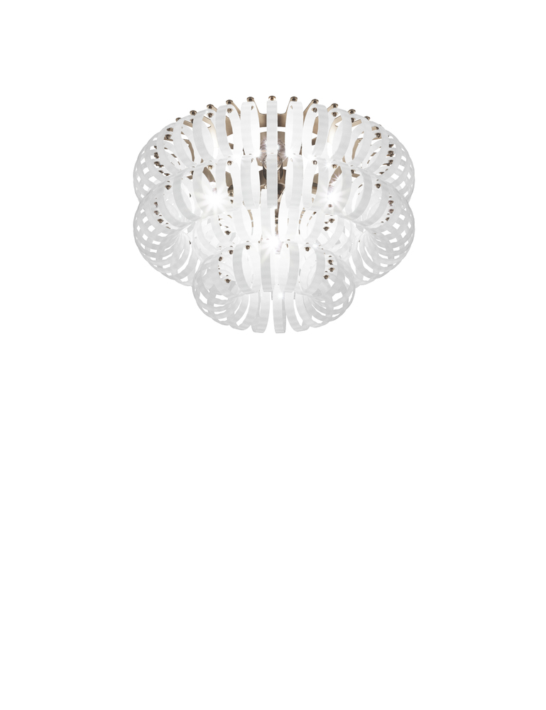 Ecos Ceiling Lamp 60a White Striped Matt Bronze 2 E26 UL