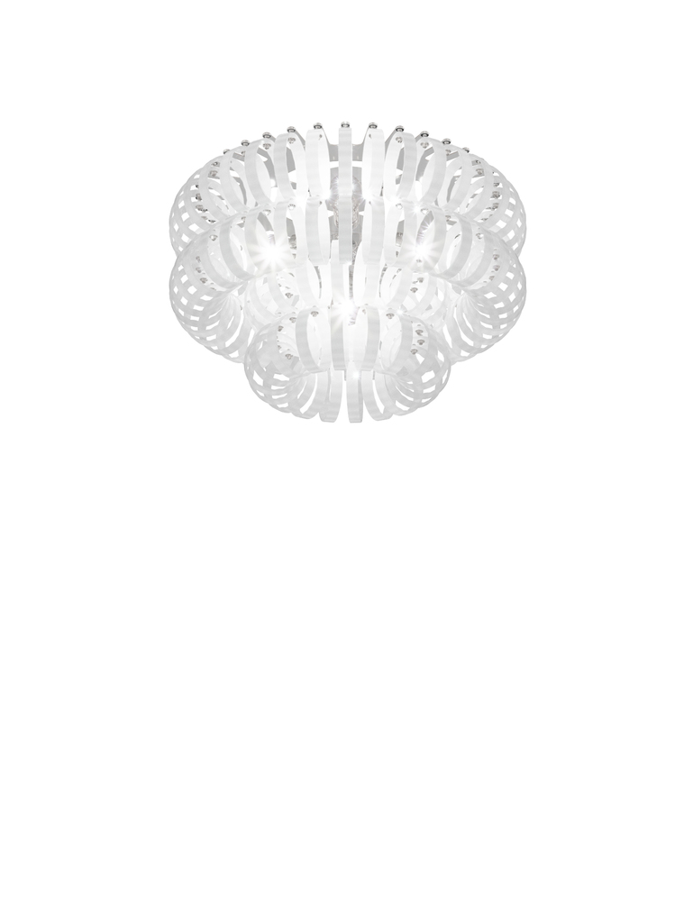 Ecos Ceiling Lamp 60a White Striped Glossy Chrome E26 UL