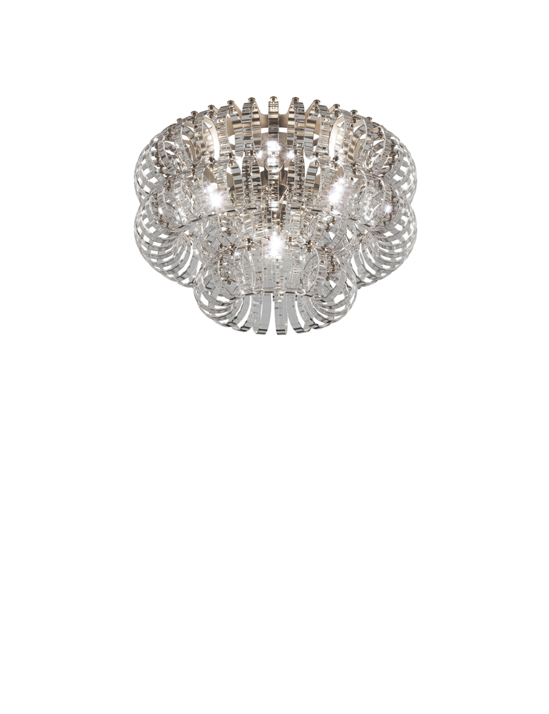 Ecos Ceiling Lamp 60a Crystal Striped Glass Matt Bronze 2 E26 UL