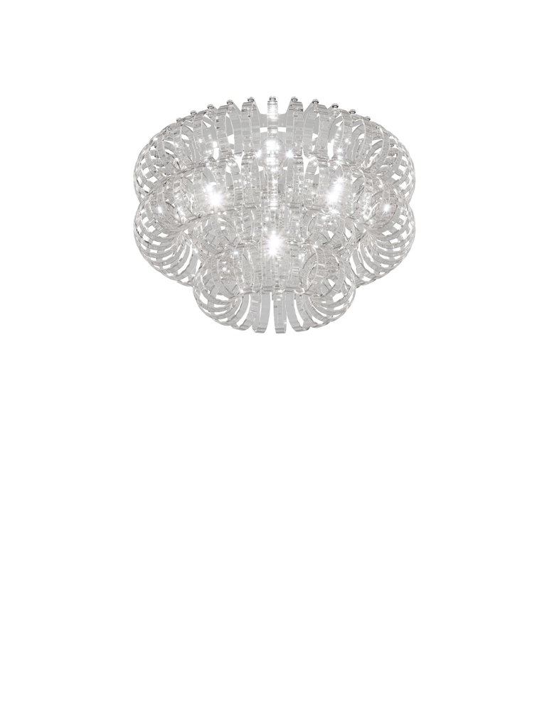 Ecos Ceiling Lamp 60a Crystal Striped Glass Glossy Chrome E26 UL