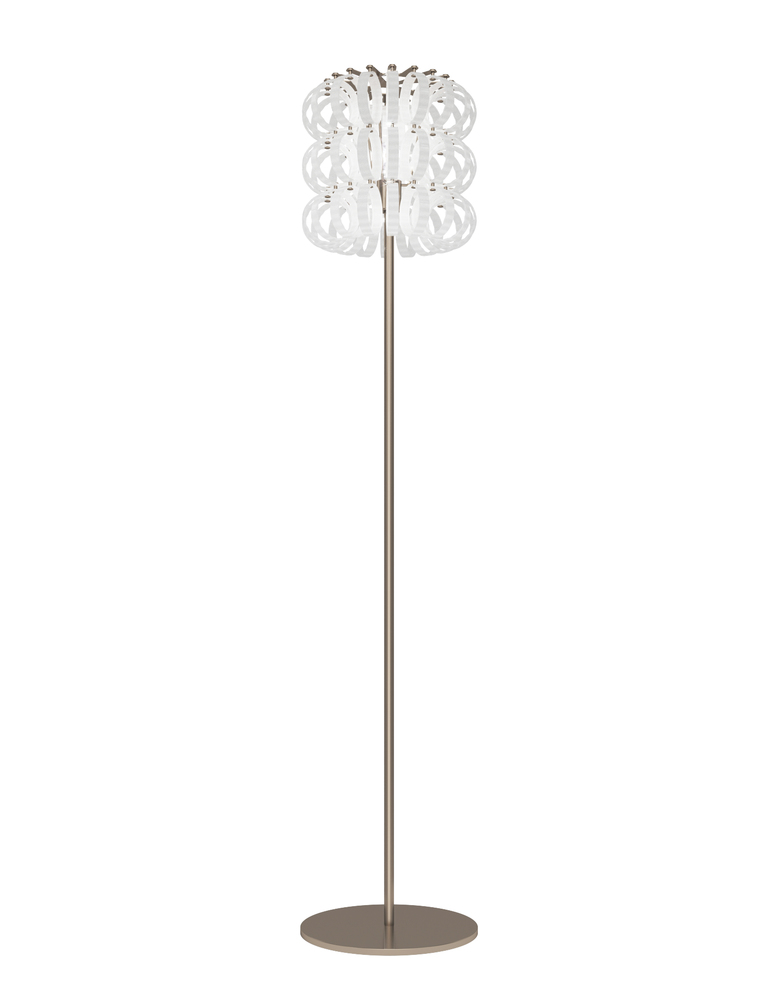 Ecos Floor Lamp 35 White Striped Matt Bronze 2 E26 UL