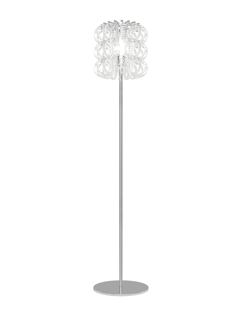 Ecos Floor Lamp 35 Crystal Striped Glass Glossy Chrome E26 UL