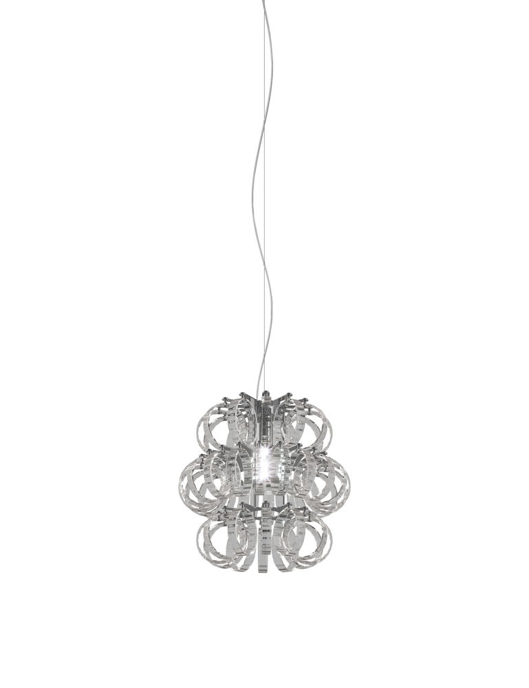 Ecos Suspension 35 Crystal Striped Glass Glossy Chrome E26 UL