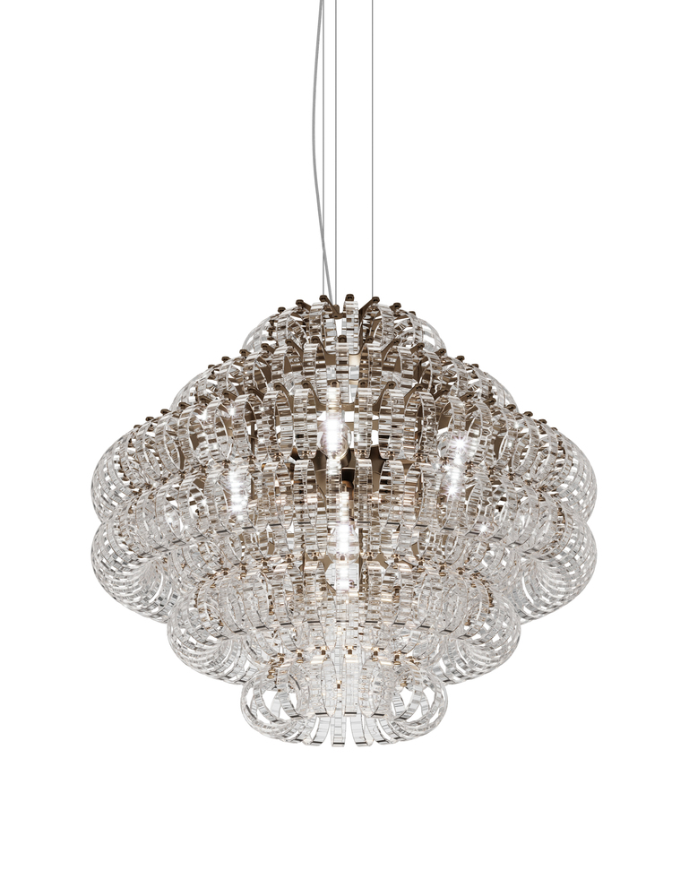 Ecos Suspension 90 Crystal Striped Glass Matt Bronze 2 E26 UL