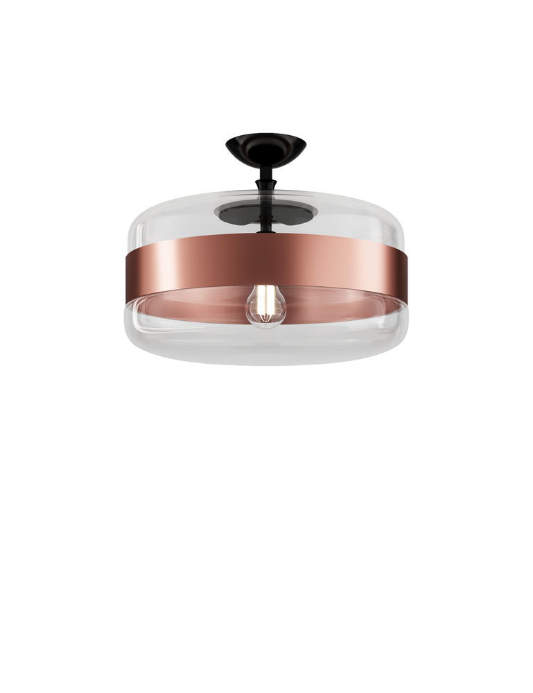 Futura Ceiling Lamp G Crystal Copper Matt Black 1 E26 UL
