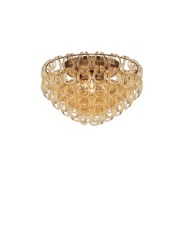 Giogali Ceiling Lamp 60 Crystal Amber Matt Bronze 1 E26 UL 1