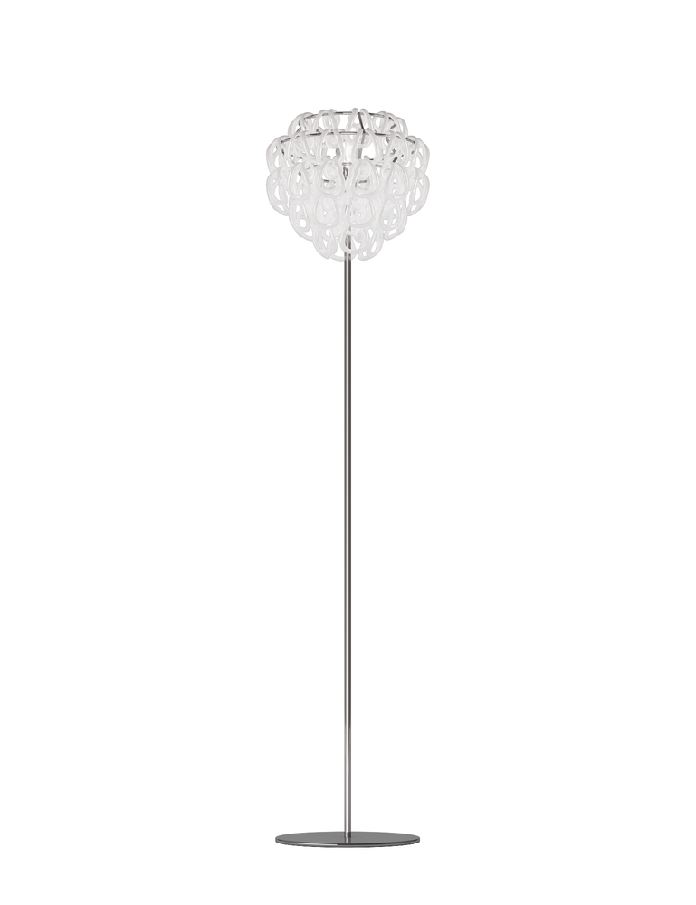 Giogali Floor Lamp White Glossy Chrome E26 UL 1