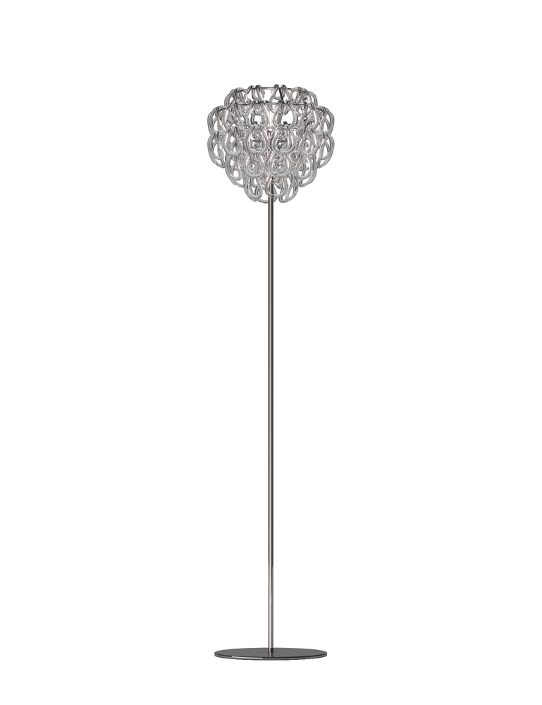 Giogali Floor Lamp Crystal Transparent Glossy Chrome E26 UL 1