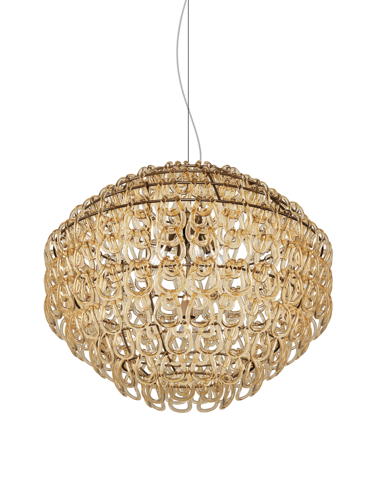 Giogali Suspension 85 Crystal Amber Matt Bronze 1 E26 UL
