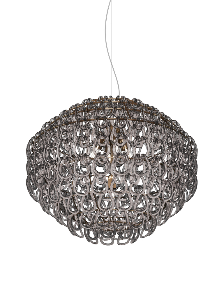 Giogali Suspension 85 Crystal Smoky Matt Bronze 1 E26 UL