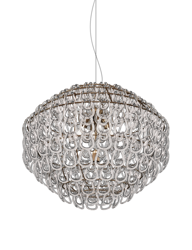 Giogali Suspension 85 Crystal Transparent Matt Bronze 1 E26 UL