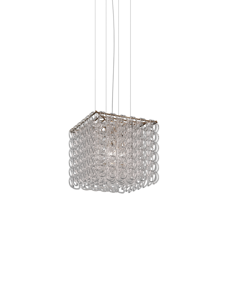 Giogali Suspension Cub Crystal Transparent Matt Bronze 1 E26 UL