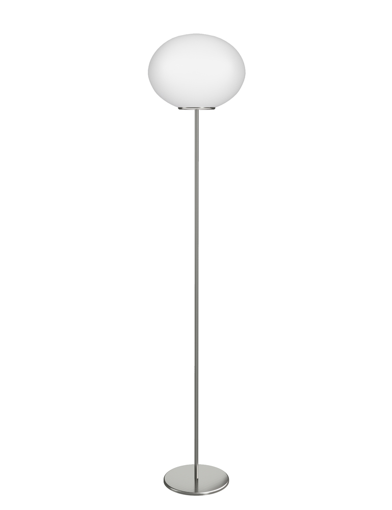 LuCCiola Floor Lamp M White Matt Satin Nickel E26 UL