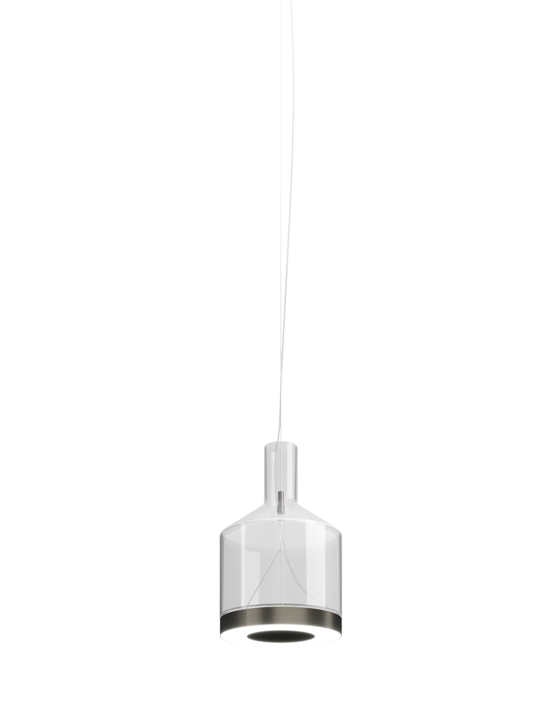 Medea Suspension 1 Crystal Transparent Matt Steel L2204 UL