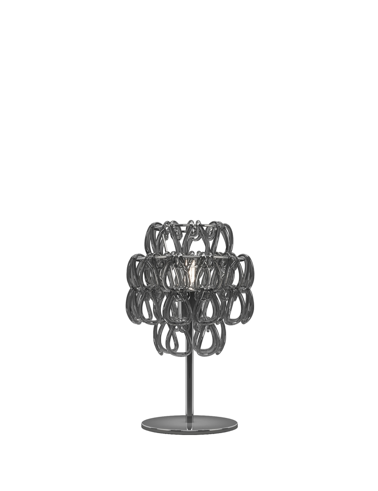 Minigiogali Table Lamp Crystal Smoky Glossy Chrome E26 UL