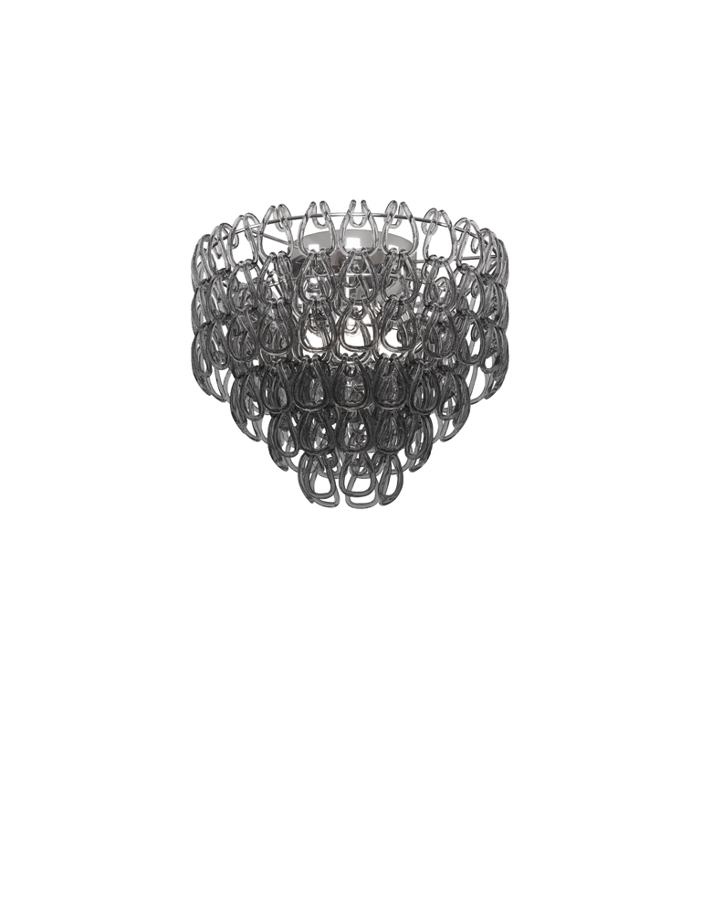 Minigiogali Ceiling Lamp 50 Crystal Smoky Glossy Chrome E26 UL