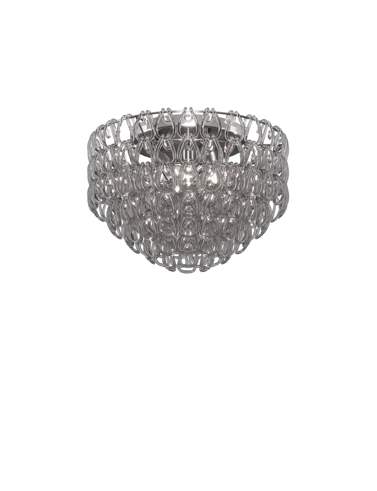 Minigiogali Ceiling Lamp 60 Crystal Smoky Glossy Chrome E26 UL 1