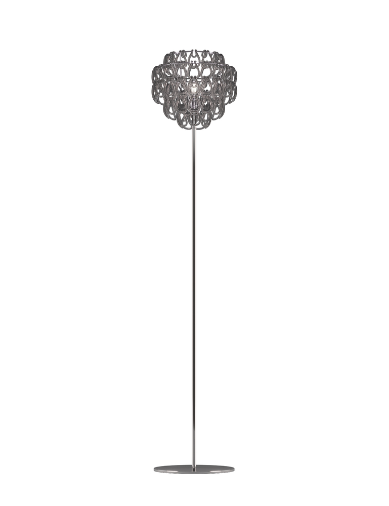 Minigiogali Floor Lamp Crystal Smoky Glossy Chrome E26 UL 1