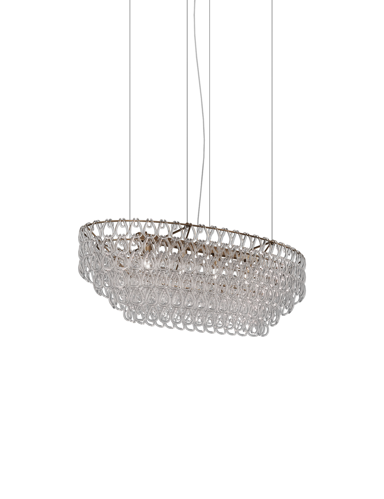 Minigiogali Suspension Ov1 Crystal Transparent Matt Bronze 1 E26 UL