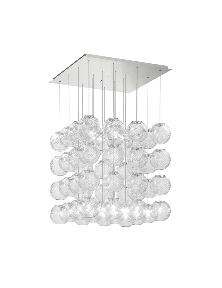 Oto Suspension Cub Crystal Striped Glass Satin Nickel G9 UL