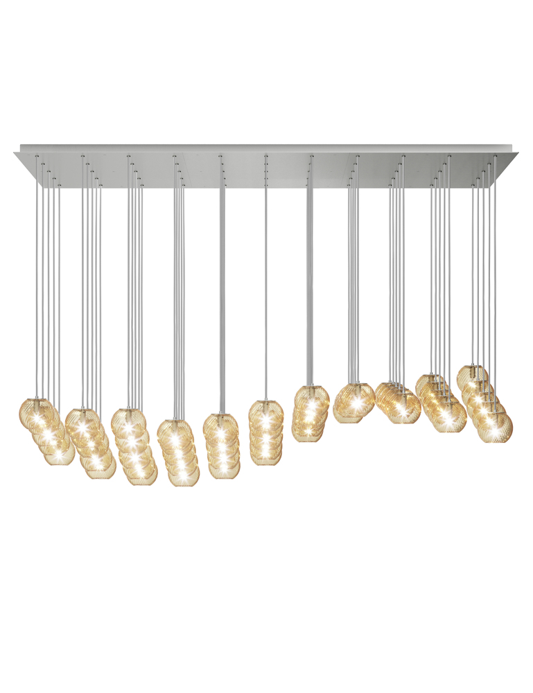 Oto Suspension Fc Amber Striped Satin Nickel G9 UL