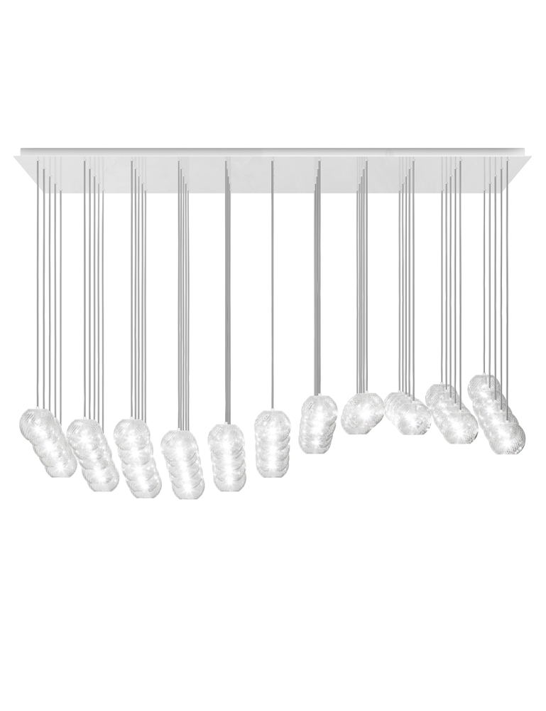 Oto Suspension Fc Crystal Striped Glass Glossy White G9 UL