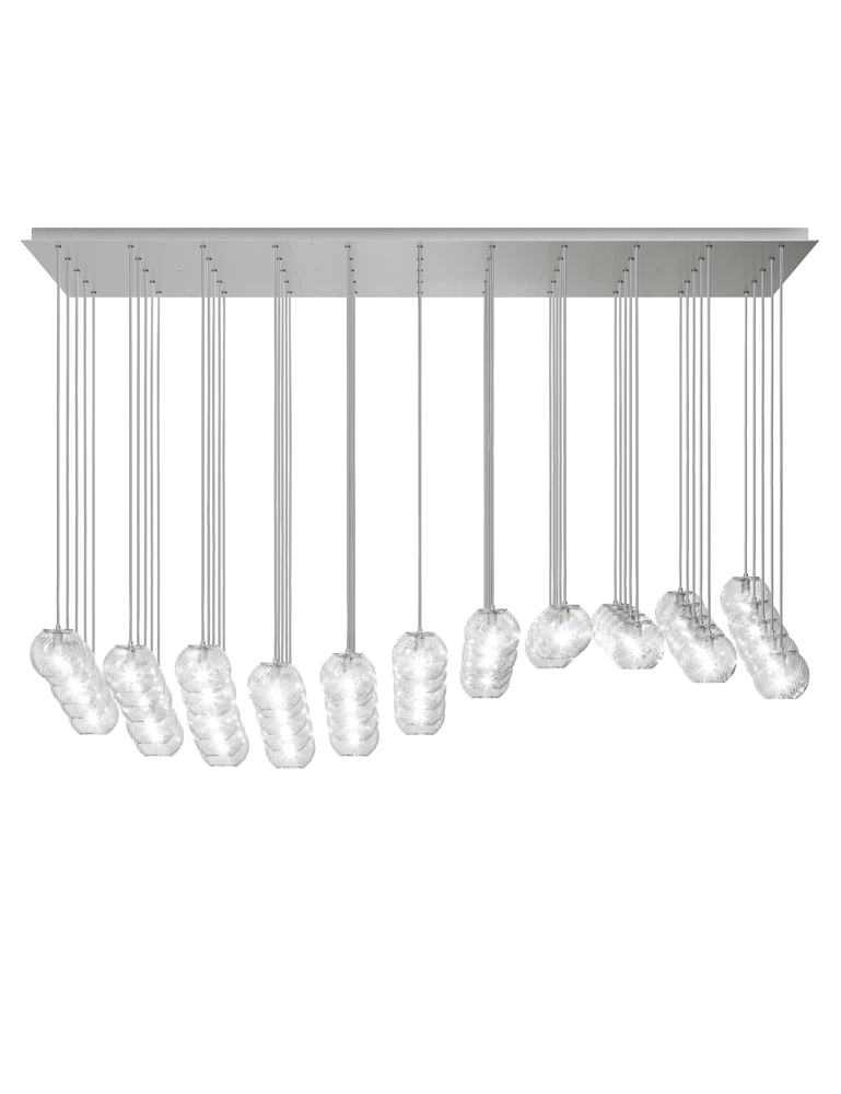 Oto Suspension Fc Crystal Striped Glass Satin Nickel G9 UL